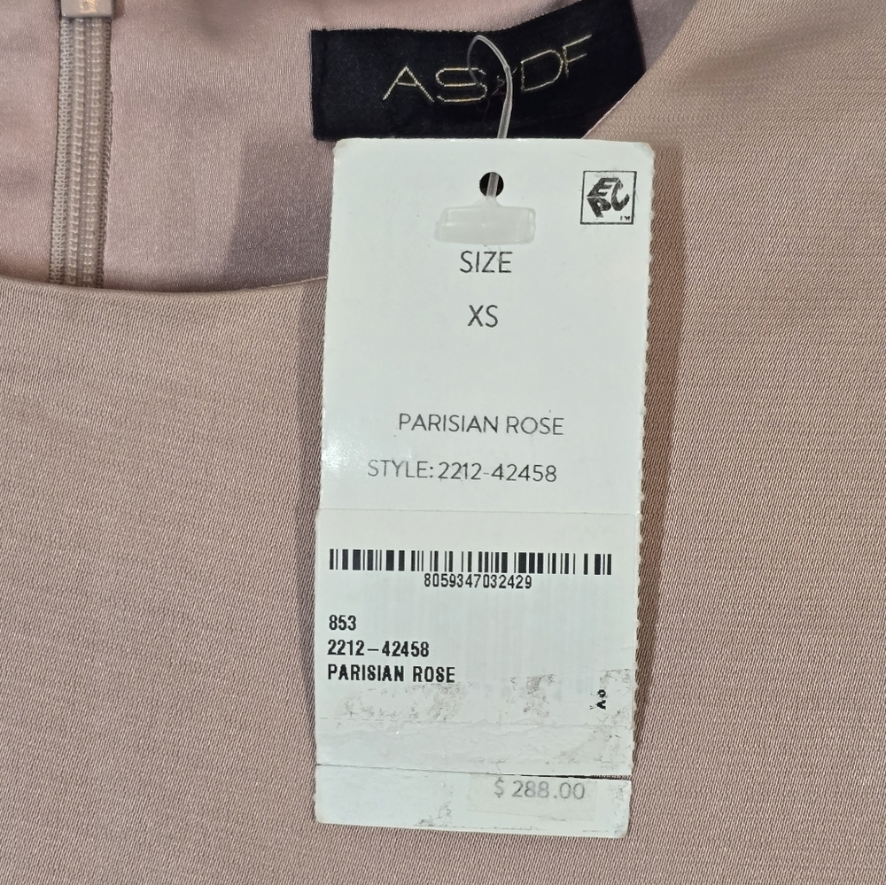 As by DF Mila Shift Dress Satin Mini Parisian Rose Pink XS NWT New - Picture 8 of 9